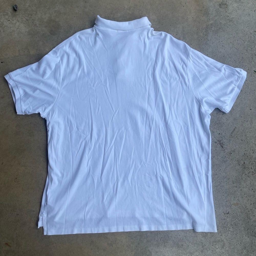 Ralph Lauren Polo Shirt Mens 4XB 4TG White Blue Pony Cotton Classic Fit - Picture 2 of 6
